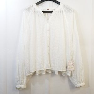 FREE PEOPLE Peasant Style Button Blouse